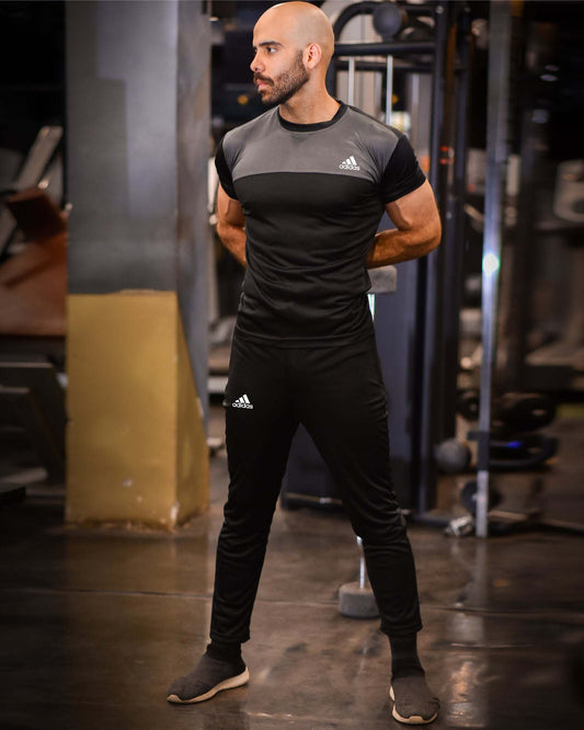 Adi Black & Grey  Dri-Fit Tracksuit