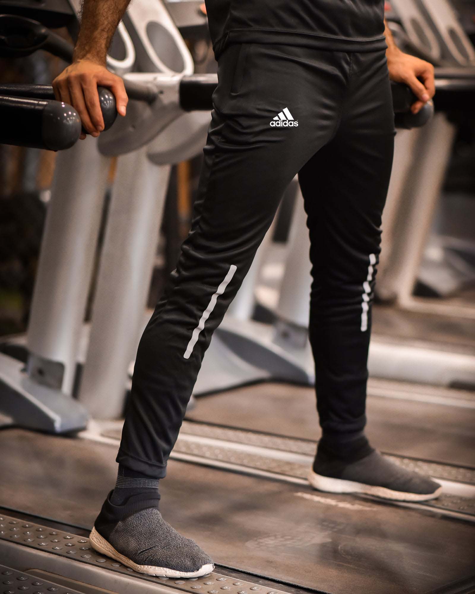 Adi Black Dri-Fit Trouser with front Reflectors