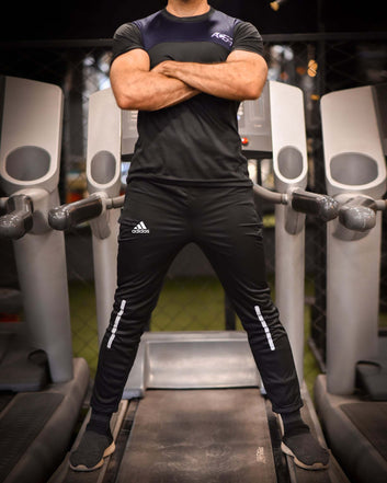 Adi Black Dri-Fit Trouser with front Reflectors