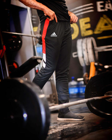 Adi Black Dri-Fit Trouser with Red and White Panel