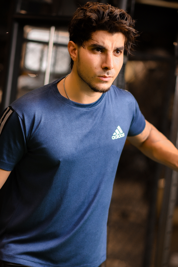 Adi Contrast Navy Dri-Fit T-Shirt
