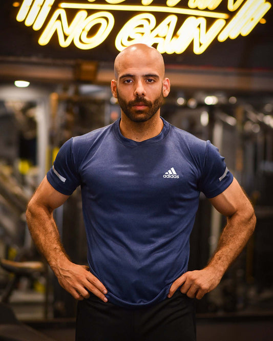 Adi Blue Dri-Fit T-Shirt with reflector strips