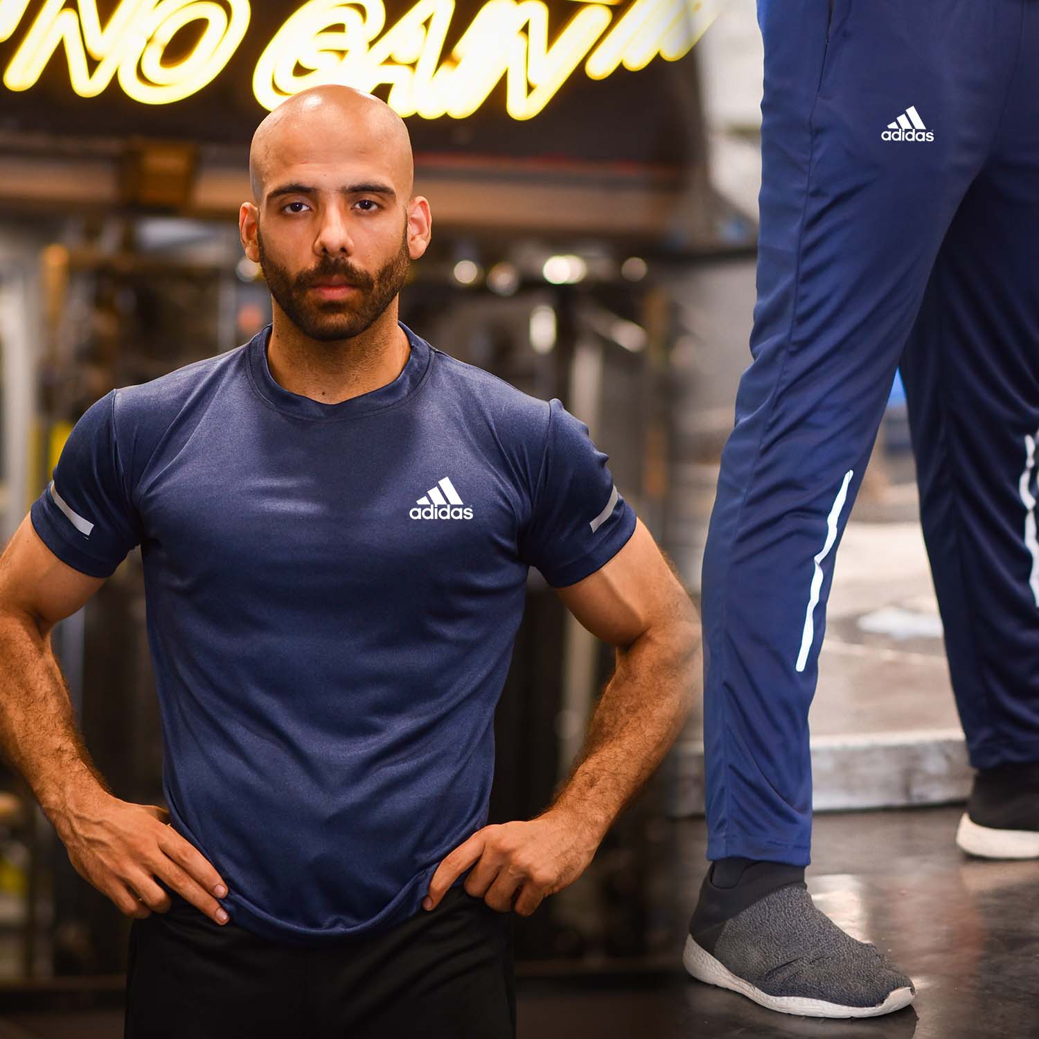 Adi Blue Dri-Fit Tracksuit with reflector strips