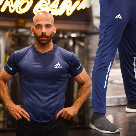 Adi Blue Dri-Fit Tracksuit with reflector strips