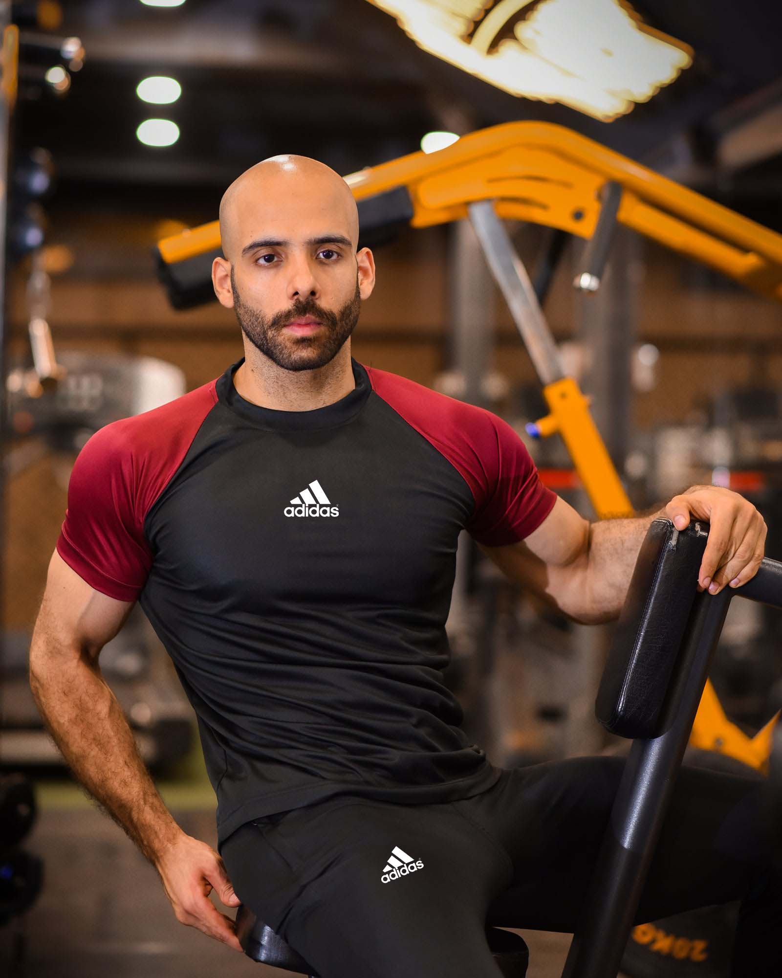 Adi Maroon & Black Dri-Fit T-Shirt