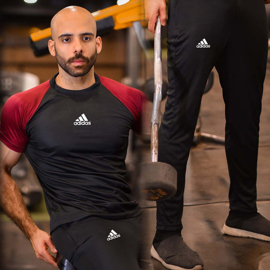 Adi Maroon & Black Dri-Fit Tracksuit