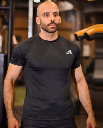 Adi Plain Black Dri-Fit Tracksuit