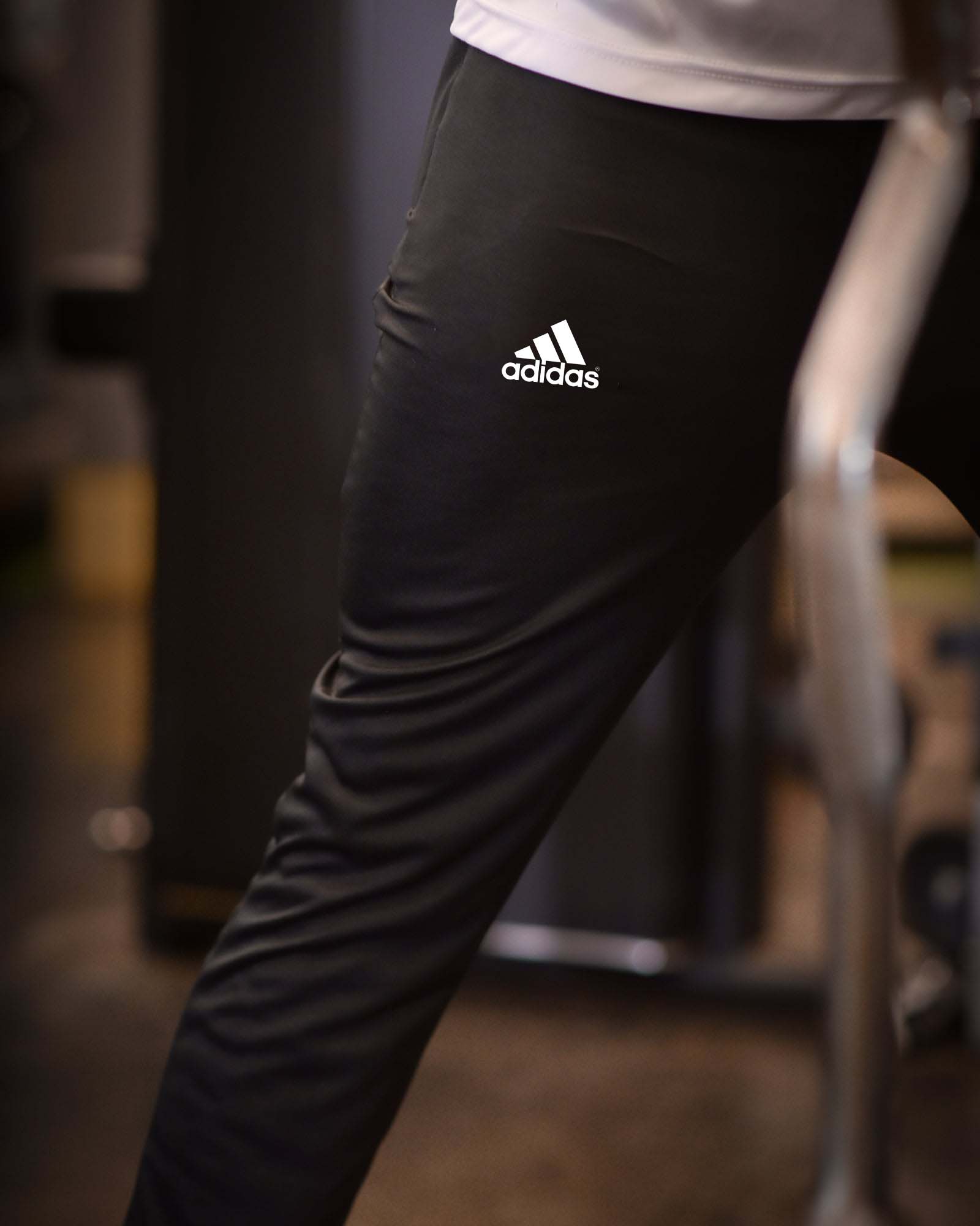 Adi Plain Black Dri-Fit Trouser