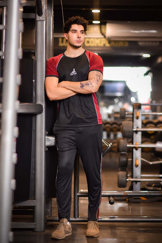Topnotch Black/‏Maroon Dri-Fit Tracksuit
